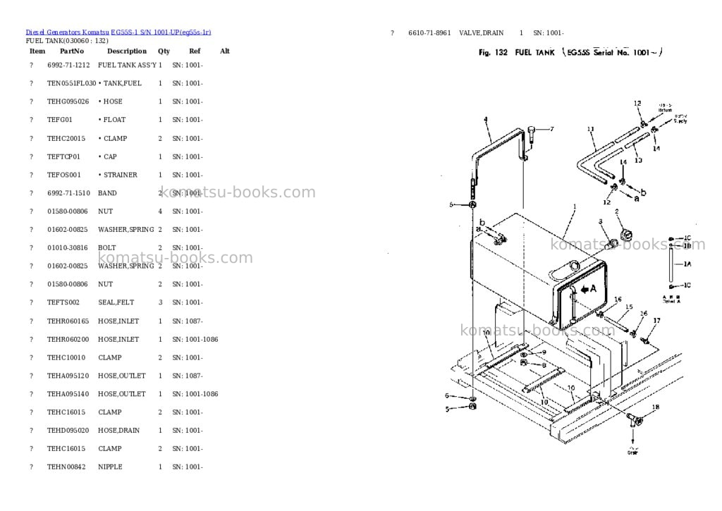 Komatsu eg55s-1 s/n 1001-up Parts catalog cover Page 5