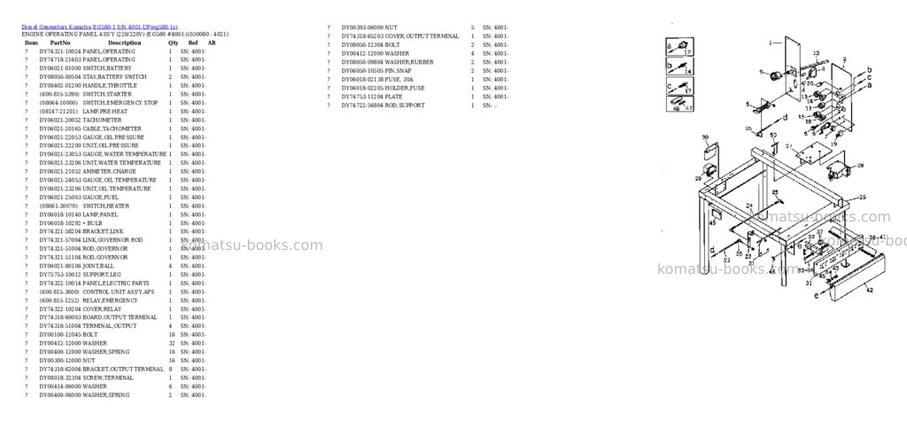 Komatsu EG580-1 S/N 4001-UP Parts catalog cover Page 7