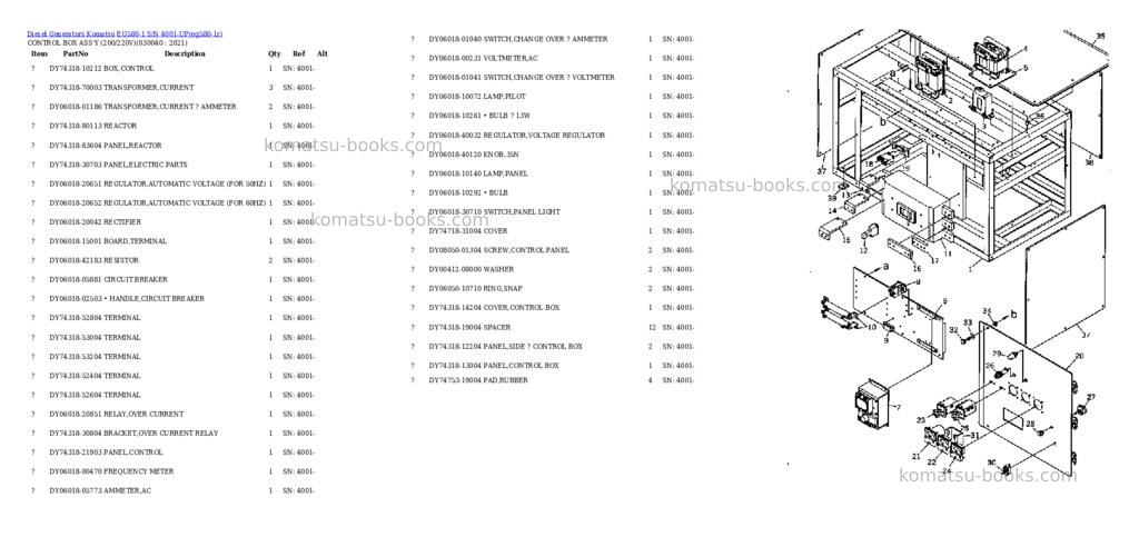 Komatsu eg580-1 s/n 4001-up Parts catalog cover Page 3