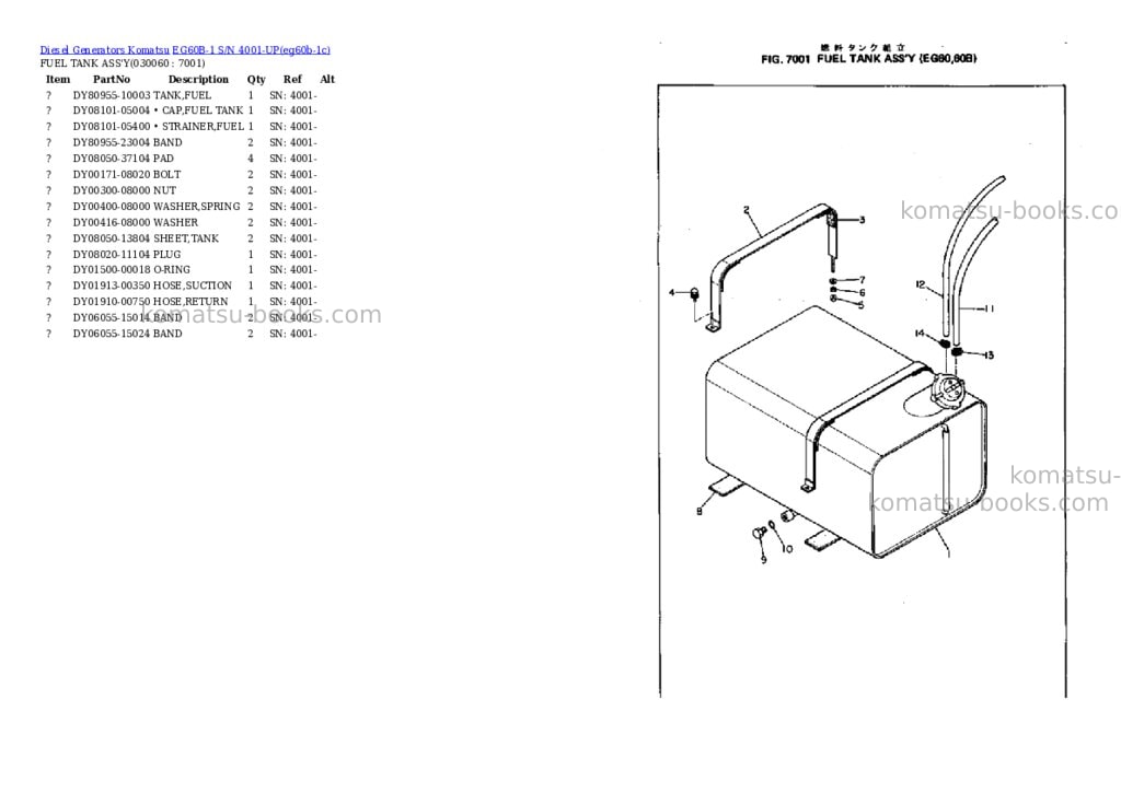 Komatsu eg60b-1 s/n 4001-up Parts catalog cover Page 6