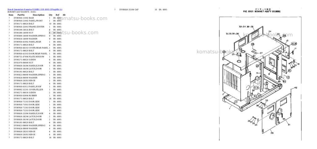 Komatsu eg60b-1 s/n 4001-up Parts catalog cover Page 7