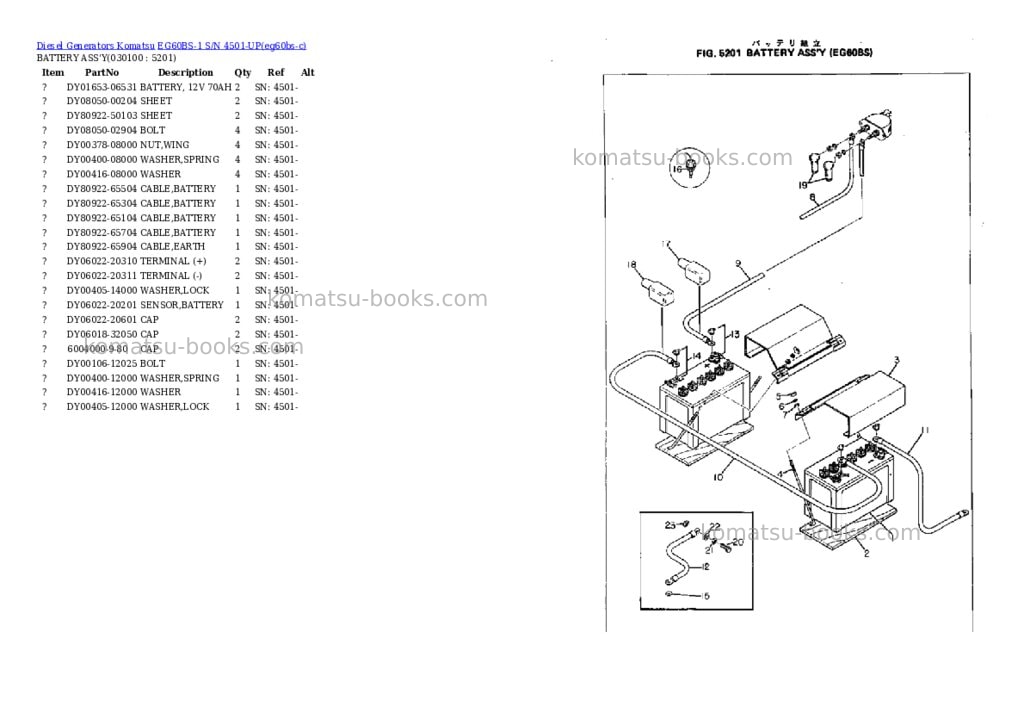 Komatsu EG60BS-1 S/N 4501-UP Parts catalog cover Page 10