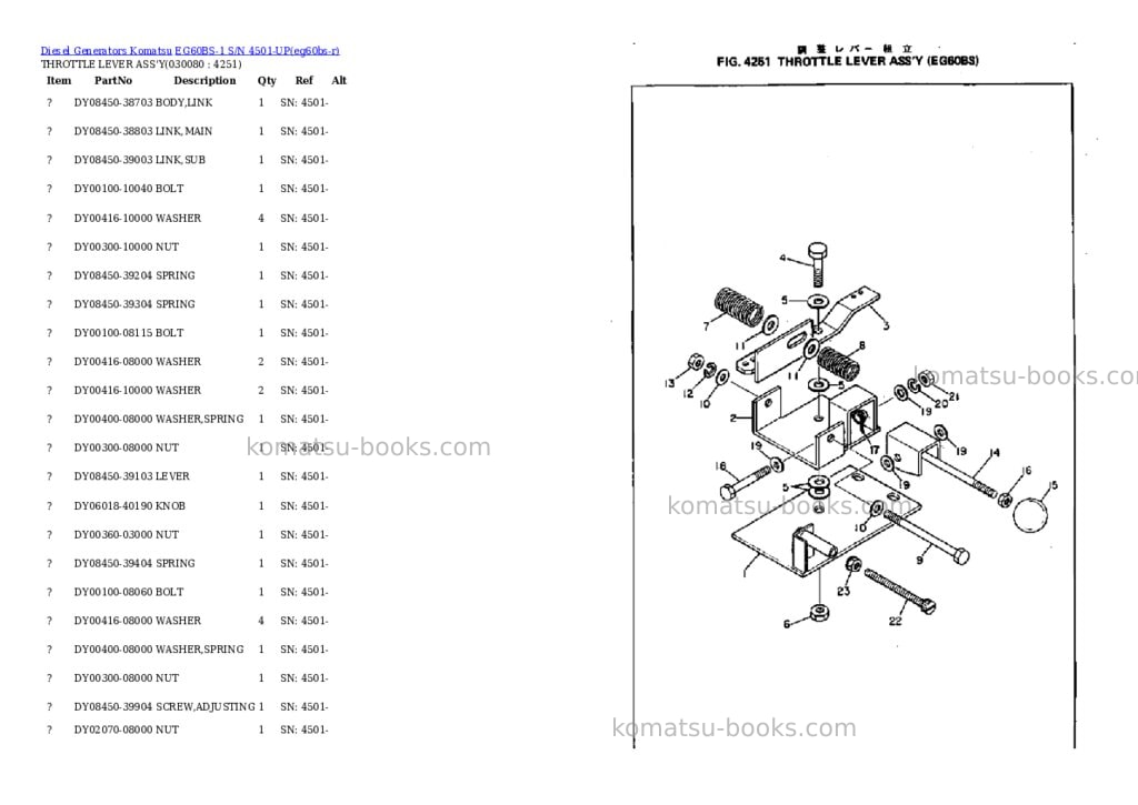 Komatsu eg60bs-1 s/n 4501-up Parts catalog cover Page 7