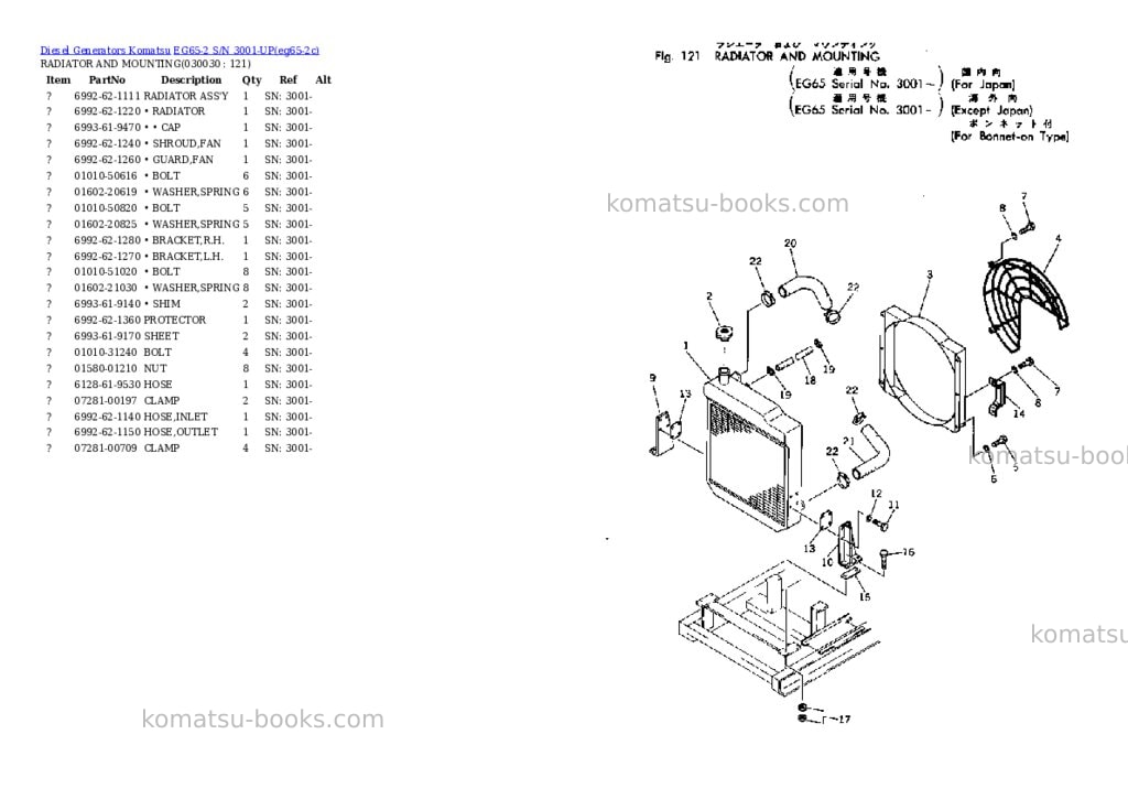Komatsu eg65-2 s/n 3001-up Parts catalog cover Page 2