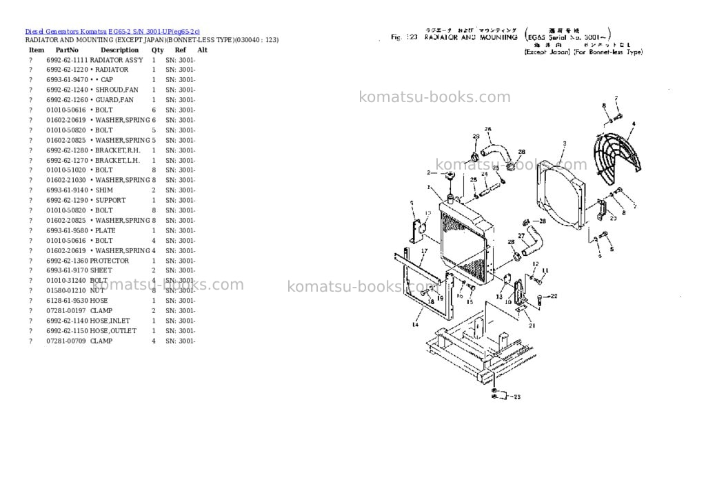 Komatsu eg65-2 s/n 3001-up Parts catalog cover Page 3