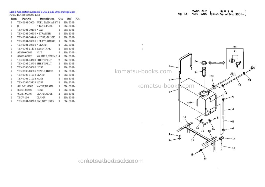 Komatsu eg65-2 s/n 3001-up Parts catalog cover Page 4