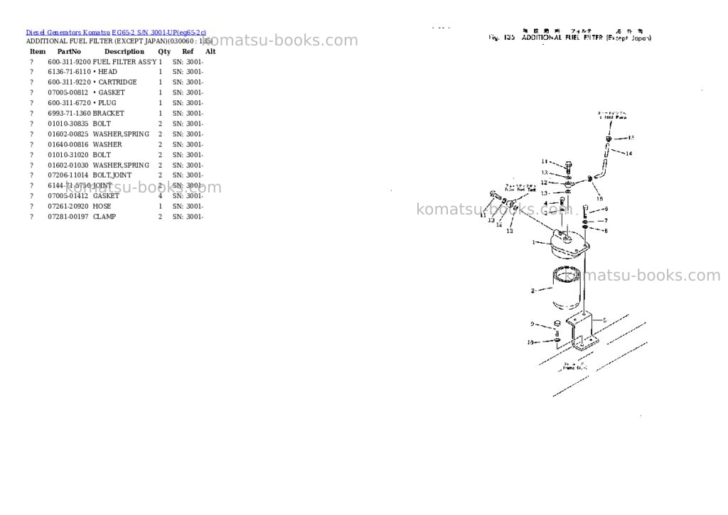 Komatsu eg65-2 s/n 3001-up Parts catalog cover Page 5