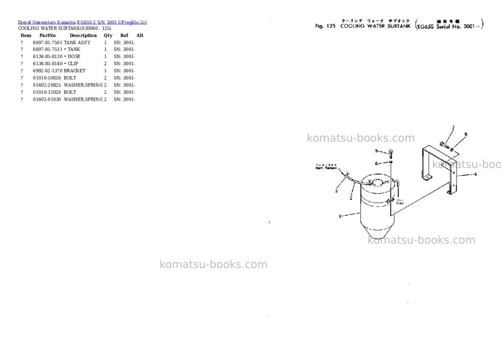 Komatsu eg65s-2 s/n 3001-up Parts catalog cover Page 3