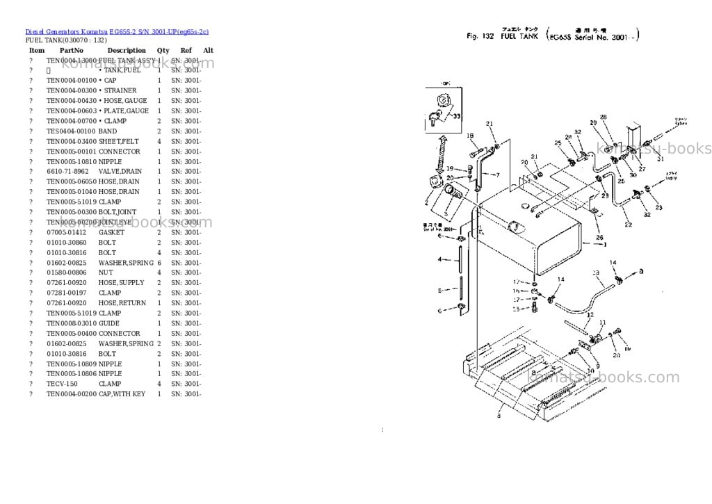Komatsu eg65s-2 s/n 3001-up Parts catalog cover Page 4