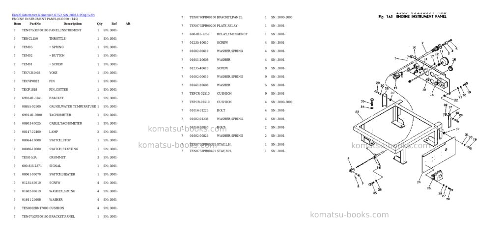 Komatsu eg75-2 s/n 3001-up Parts catalog cover Page 6