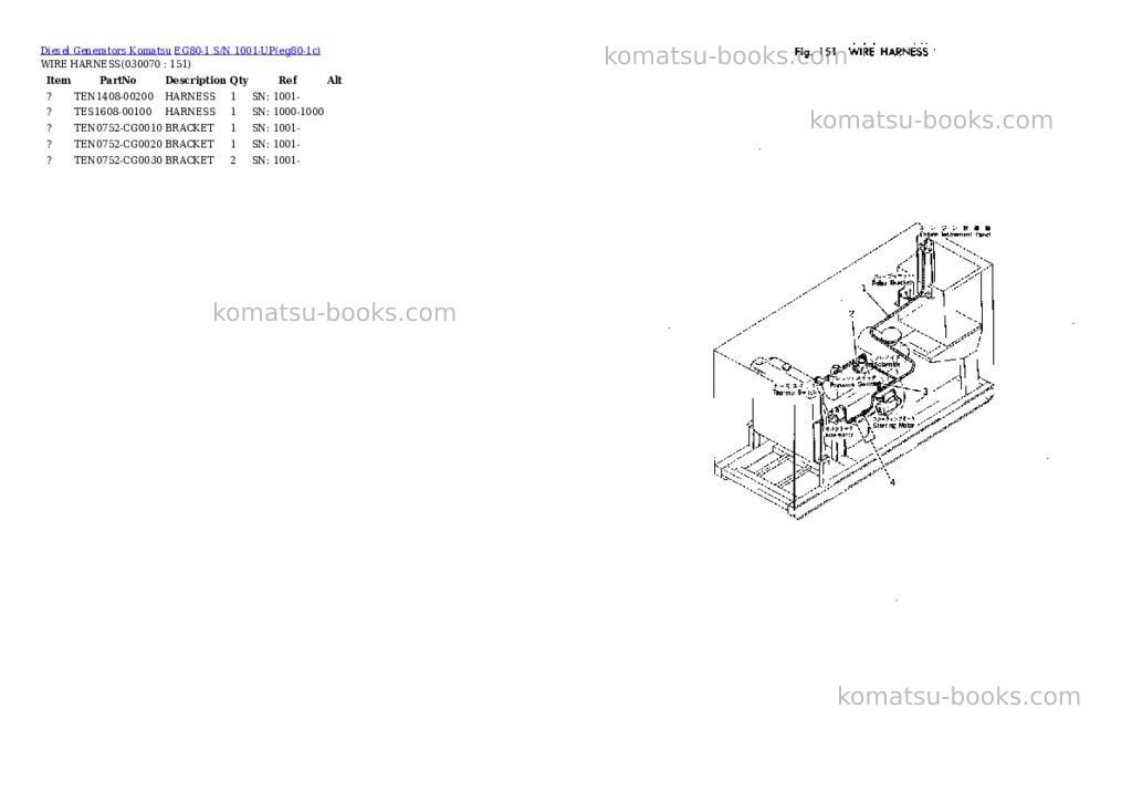 Komatsu EG80-1 S/N 1001-UP Parts catalog cover Page 6