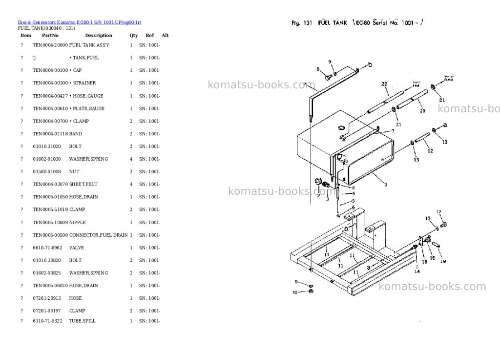 Komatsu eg80-1 s/n 1001-up Parts catalog cover Page 3