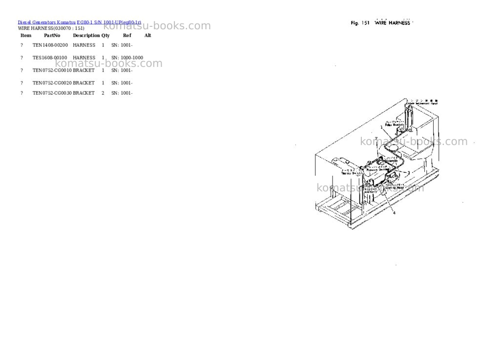 Komatsu eg80-1 s/n 1001-up Parts catalog cover Page 6