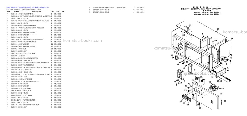 Komatsu EG85B-1 S/N 4001-UP Parts catalog cover Page 4