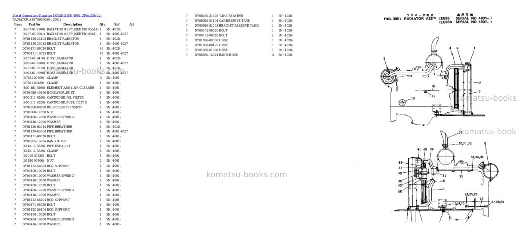 Komatsu EG85B-1 S/N 4001-UP Parts catalog cover Page 5