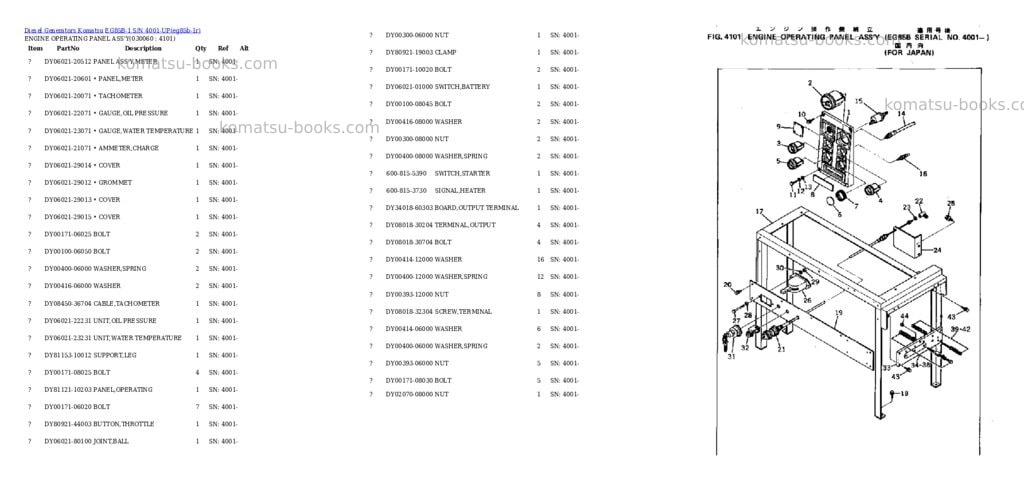 Komatsu eg85b-1 s/n 4001-up Parts catalog cover Page 6