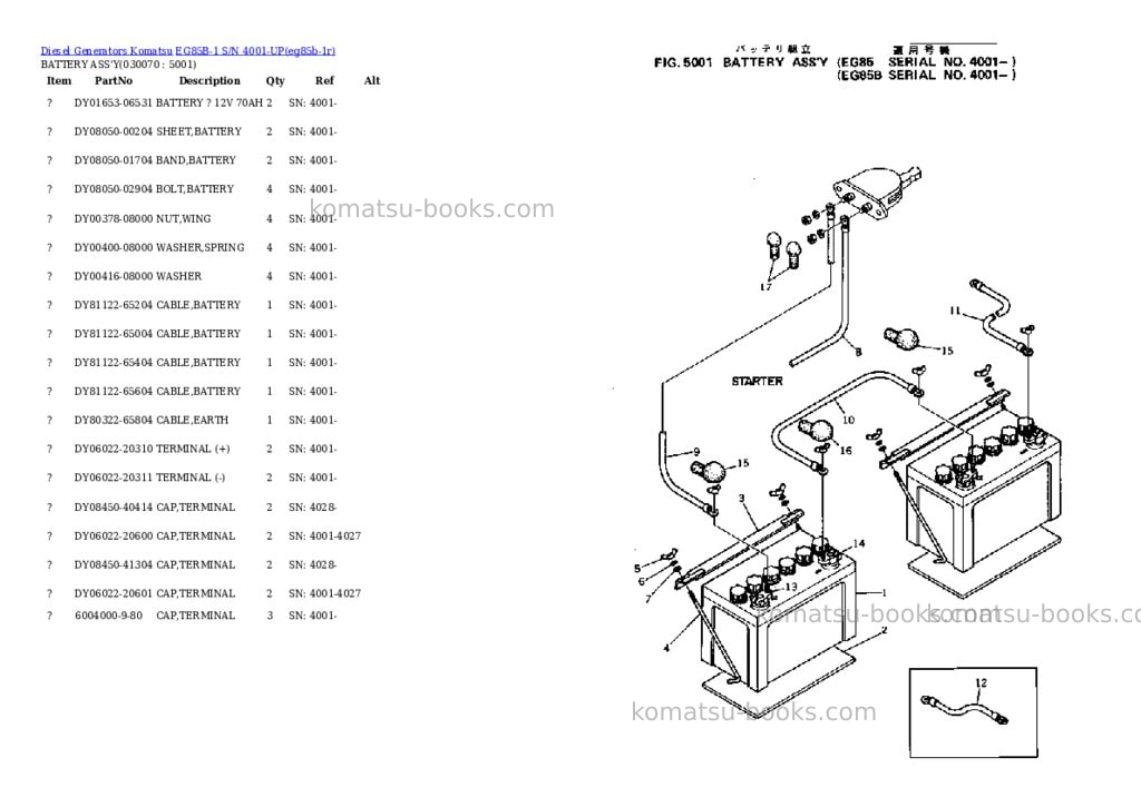 Komatsu eg85b-1 s/n 4001-up Parts catalog cover Page 7