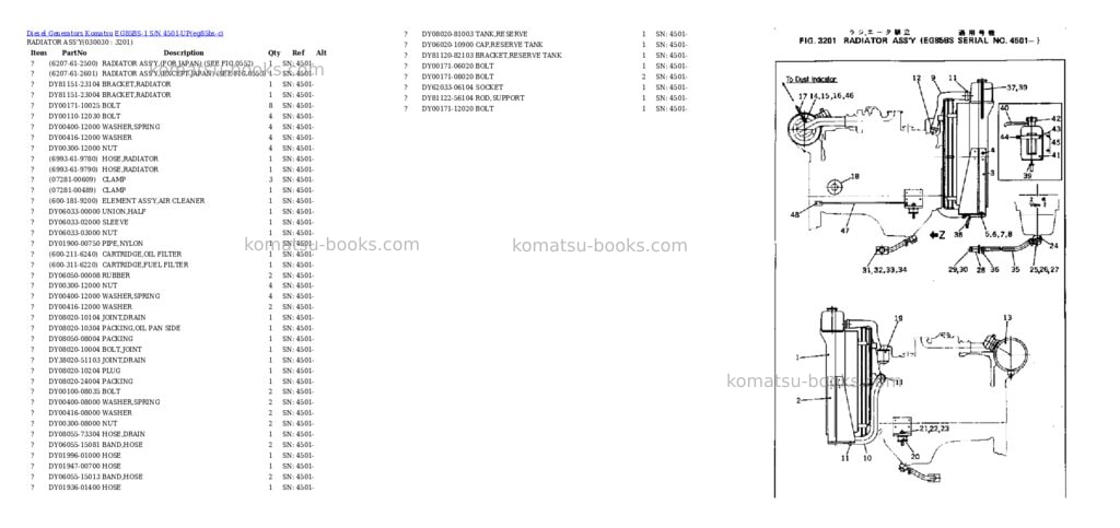Komatsu EG85BS-1 S/N 4501-UP Parts catalog cover Page 3