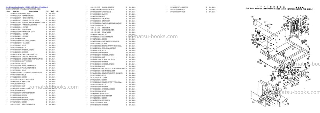 Komatsu EG85BS-1 S/N 4501-UP Parts catalog cover Page 4