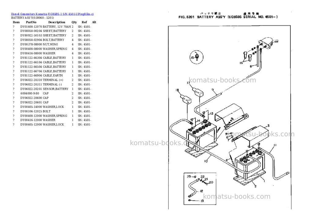 Komatsu EG85BS-1 S/N 4501-UP Parts catalog cover Page 6