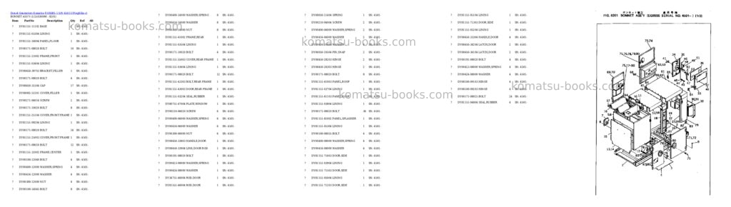 Komatsu eg85bs-1 s/n 4501-up Parts catalog cover Page 9