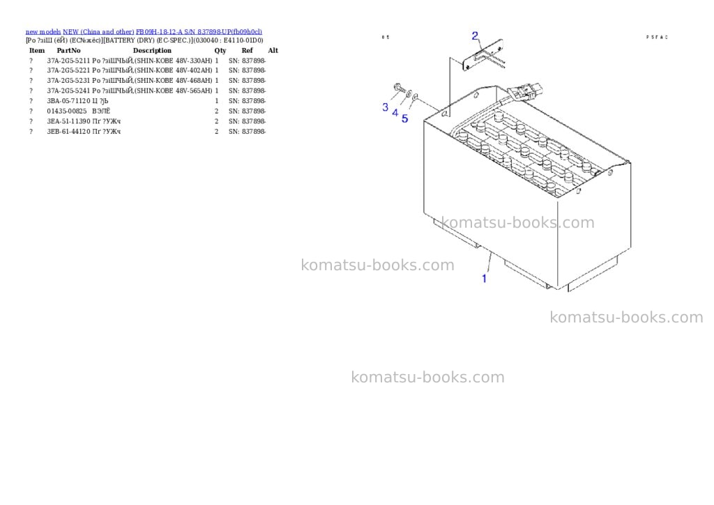 Komatsu fb09h-18-12-a s/n 837898-up Parts catalog cover Page 3