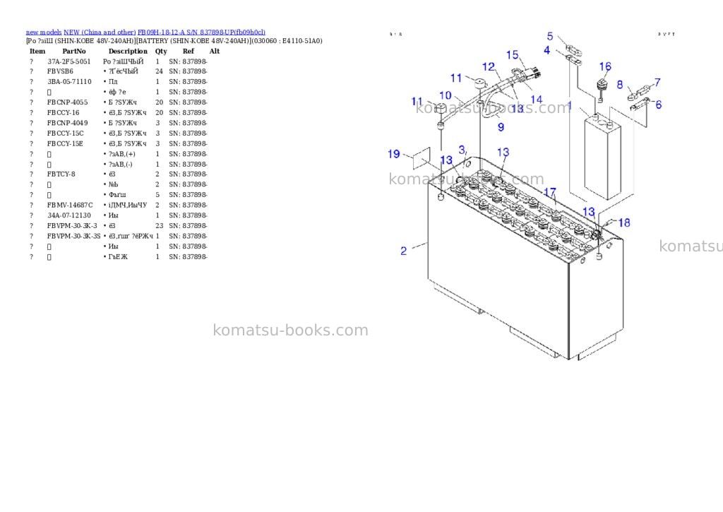 Komatsu fb09h-18-12-a s/n 837898-up Parts catalog cover Page 5
