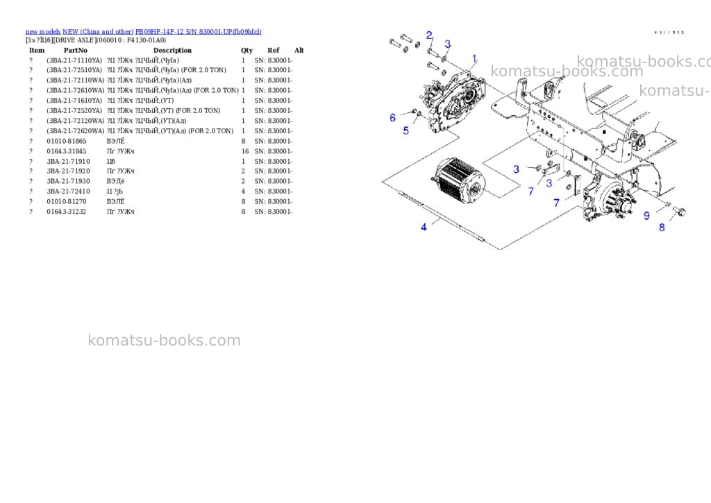 Komatsu fb09hf-14f-12 s/n 830001-up Parts catalog cover Page 6