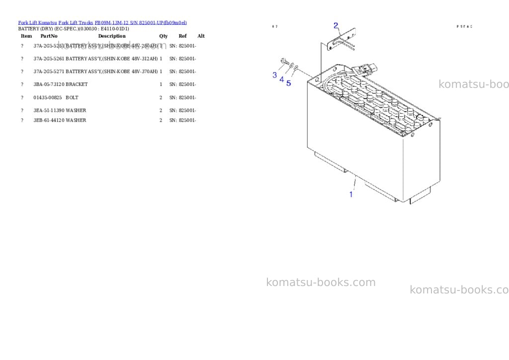 Komatsu fb09m-13m-12 s/n 825001-up Parts catalog cover Page 2 Komatsu fb09m-13m-12 s/n 825001-up Parts catalog cover Page 2