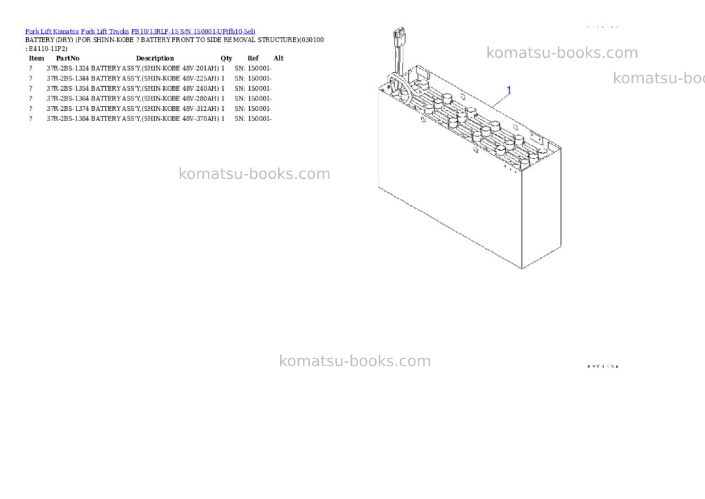 Komatsu FB10/13RLF-15 S/N 150001-UP Parts catalog cover Page 9 Komatsu FB10/13RLF-15 S/N 150001-UP Parts catalog cover Page 9