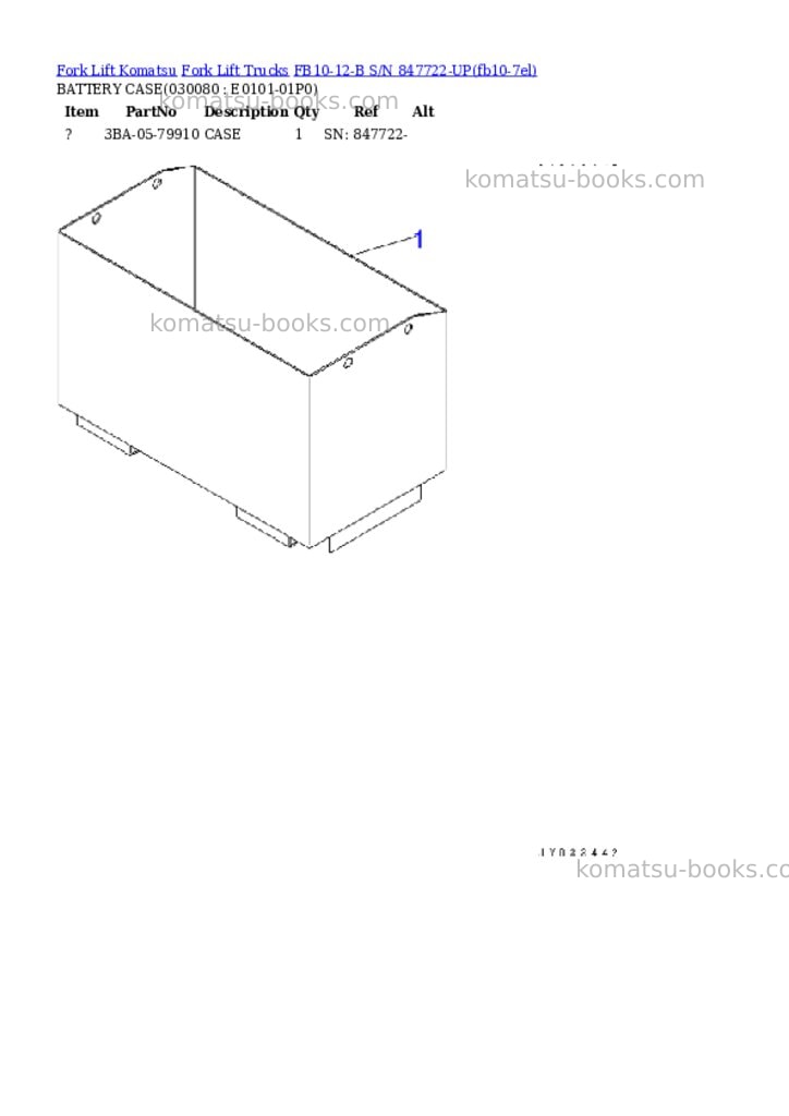 Komatsu FB10-12-B S/N 847722-UP Parts catalog cover Page 5 Komatsu FB10-12-B S/N 847722-UP Parts catalog cover Page 5