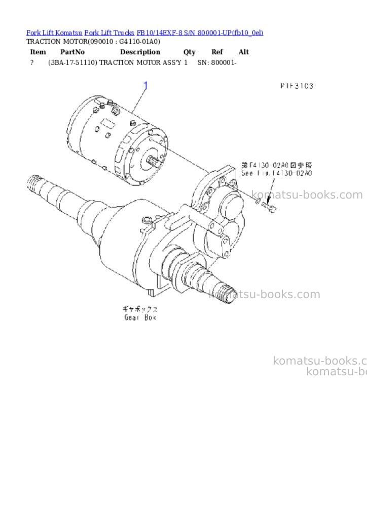 Komatsu fb10/14exf-8 s/n 800001-up Parts catalog cover Page 7 Komatsu fb10/14exf-8 s/n 800001-up Parts catalog cover Page 7