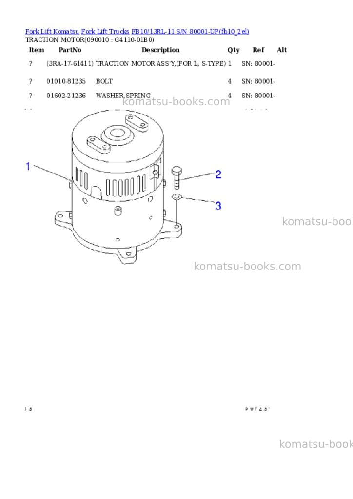 Komatsu fb10/13rl-11 s/n 80001-up Parts catalog cover Page 8 Komatsu fb10/13rl-11 s/n 80001-up Parts catalog cover Page 8
