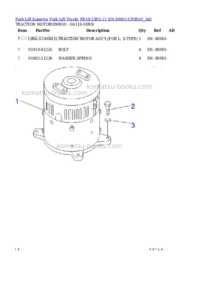 Komatsu fb10/13rs-11 s/n 80001-up Parts catalog cover Page 9 Komatsu fb10/13rs-11 s/n 80001-up Parts catalog cover Page 9