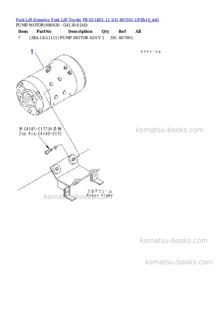 Komatsu FB10/14EX-11 S/N 807001-UP Parts catalog cover Page 8 Komatsu FB10/14EX-11 S/N 807001-UP Parts catalog cover Page 8