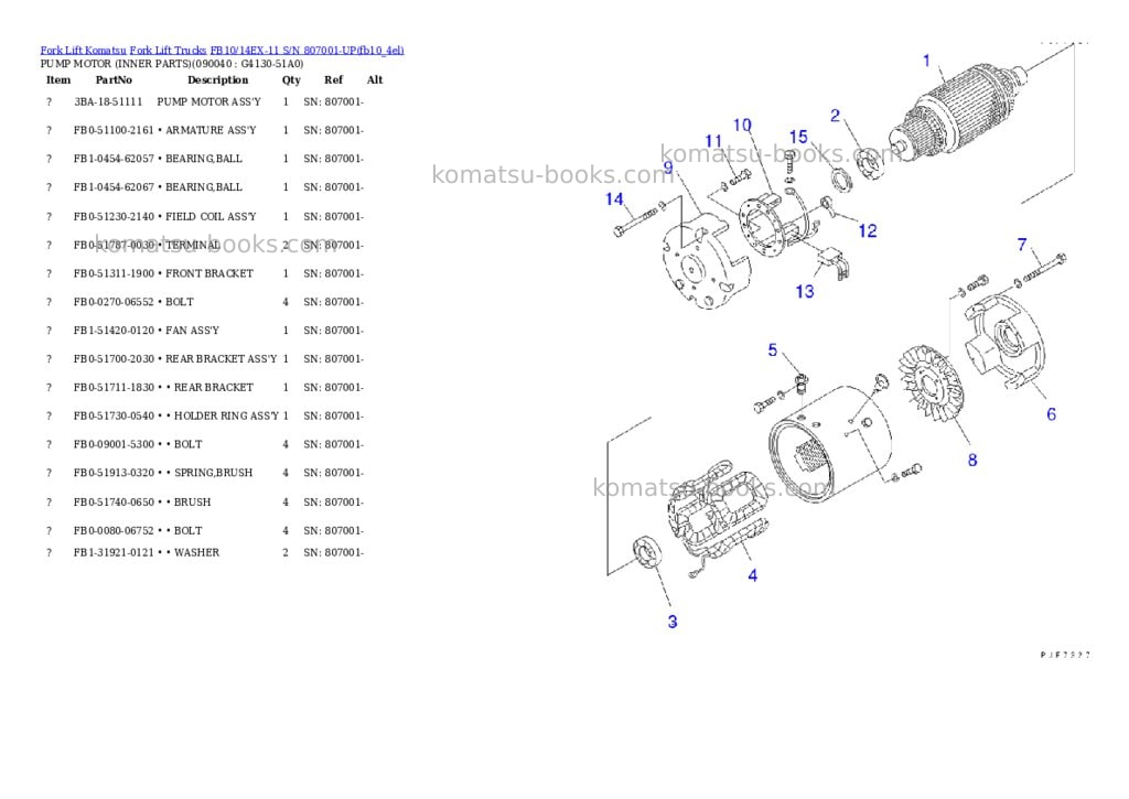 Komatsu FB10/14EX-11 S/N 807001-UP Parts catalog cover Page 9 Komatsu FB10/14EX-11 S/N 807001-UP Parts catalog cover Page 9