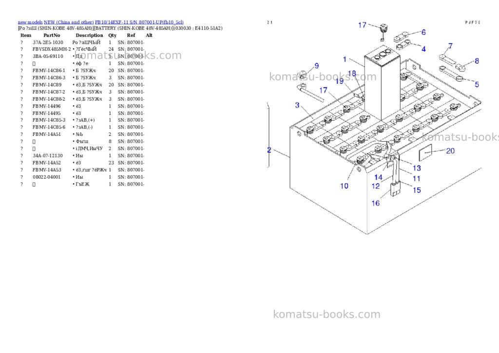 Komatsu fb10/14exf-11 s/n 807001-up Parts catalog cover Page 2