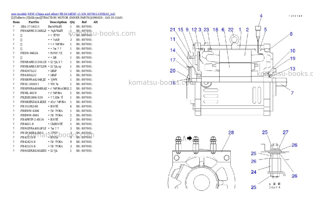 Komatsu fb10/14exf-11 s/n 807001-up Parts catalog cover Page 7