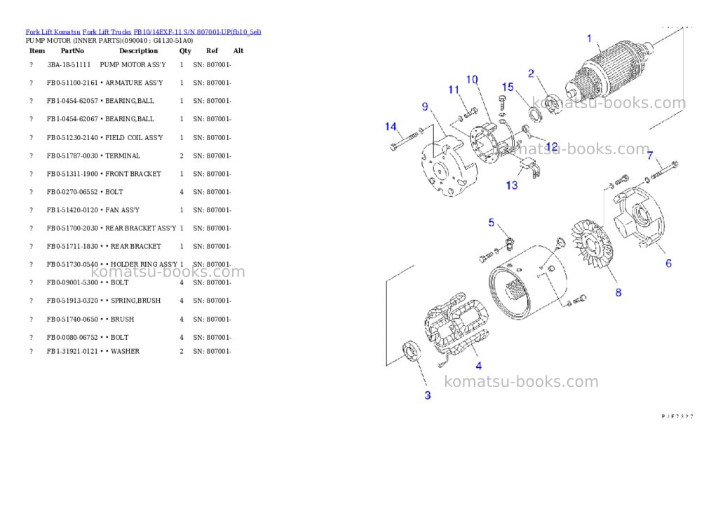 Komatsu FB10/14EXF-11 S/N 807001-UP Parts catalog cover Page 9 Komatsu FB10/14EXF-11 S/N 807001-UP Parts catalog cover Page 9