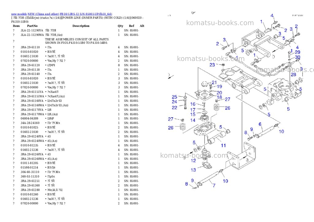 Komatsu fb10/13rs-12 s/n 85001-up Parts catalog cover Page 6