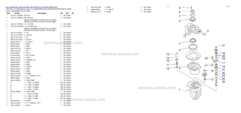 Komatsu fb10/13rs-12 s/n 85001-up Parts catalog cover Page 8
