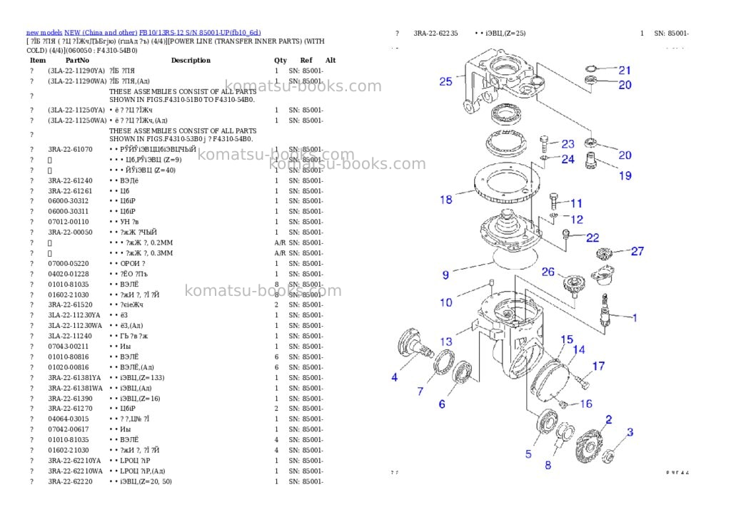 Komatsu fb10/13rs-12 s/n 85001-up Parts catalog cover Page 9