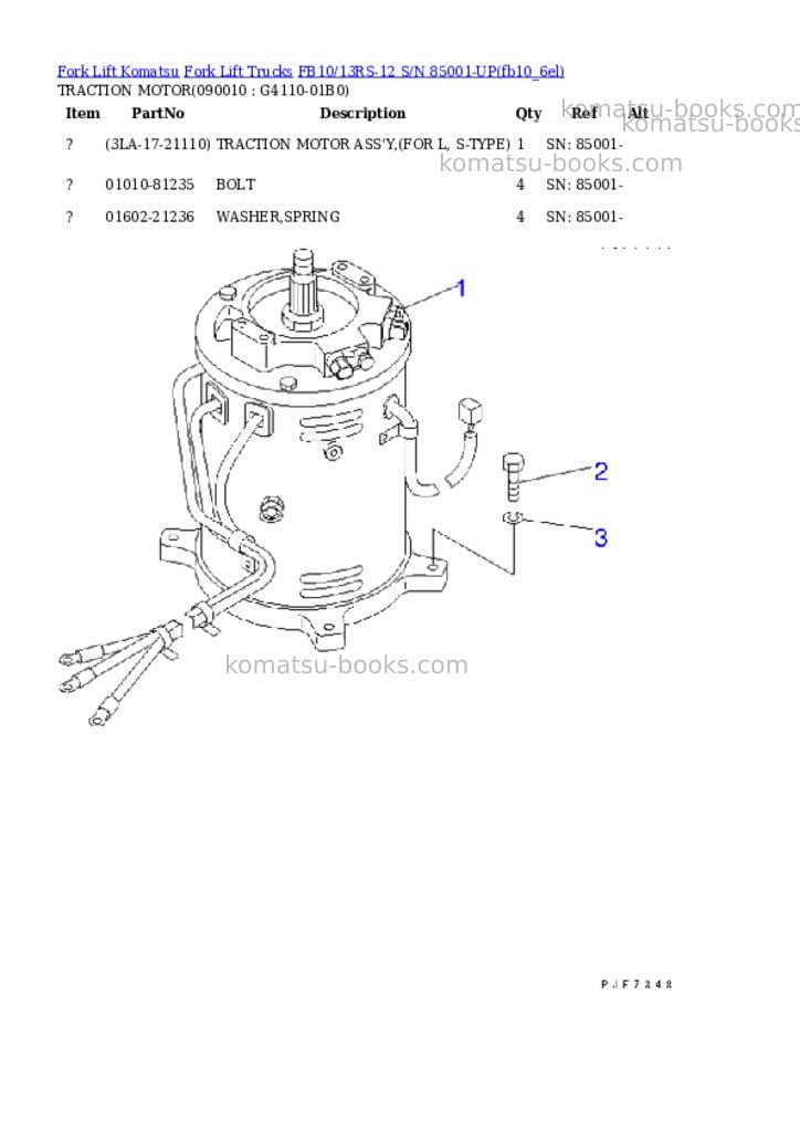 Komatsu FB10/13RS-12 S/N 85001-UP Parts catalog cover Page 10