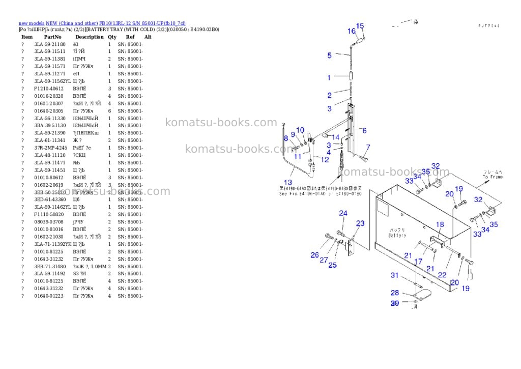 Komatsu fb10/13rl-12 s/n 85001-up Parts catalog cover Page 4