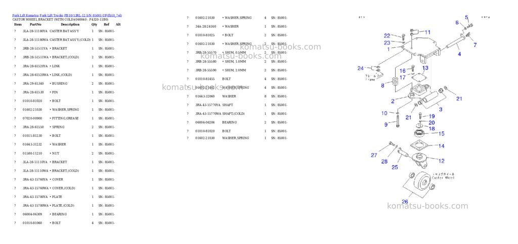Komatsu FB10/13RL-12 S/N 85001-UP Parts catalog cover Page 8