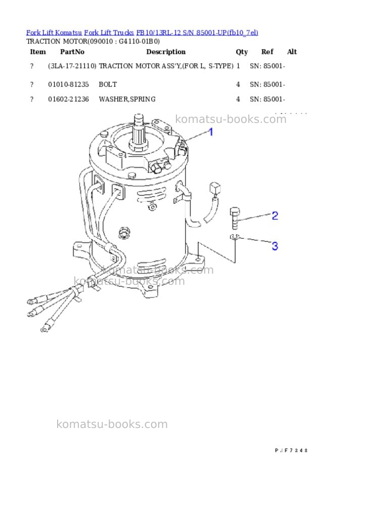 Komatsu FB10/13RL-12 S/N 85001-UP Parts catalog cover Page 9