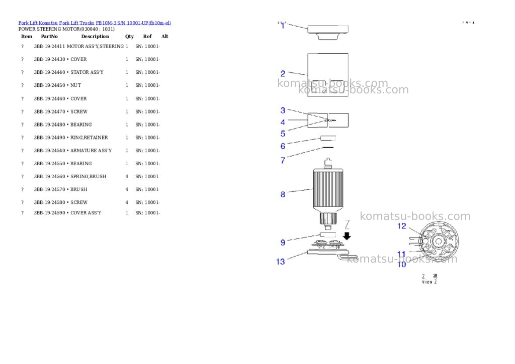 Komatsu fb10m-3 s/n 10001-up Parts catalog cover Page 3