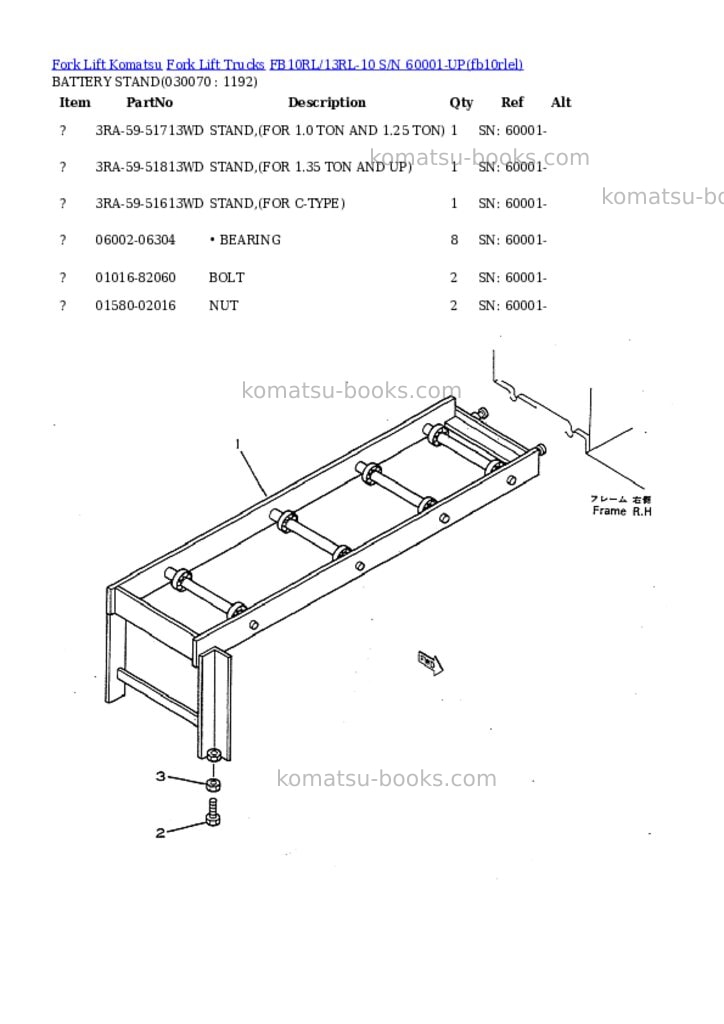 Komatsu fb10rl/13rl-10 s/n 60001-up Parts catalog cover Page 6