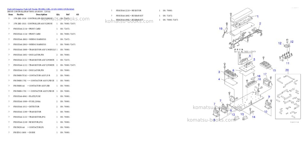 Komatsu fb10rl/13rl-10 s/n 60001-up Parts catalog cover Page 9