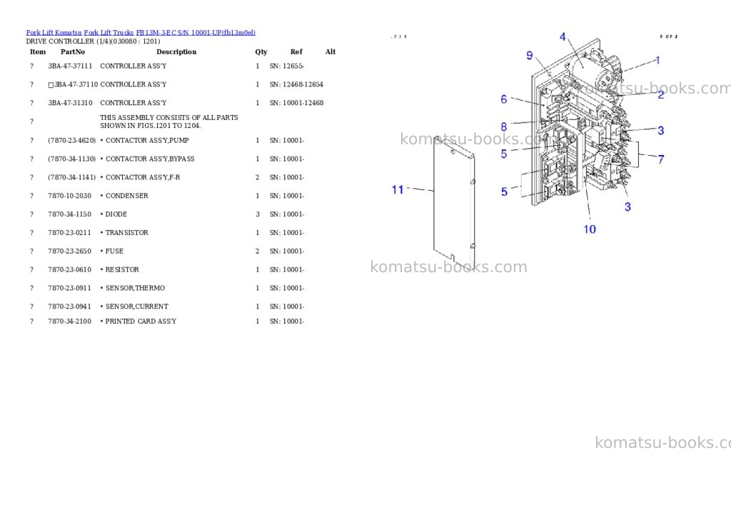 Komatsu fb13m-3-ec s/n 10001-up Parts catalog cover Page 7 Komatsu fb13m-3-ec s/n 10001-up Parts catalog cover Page 7